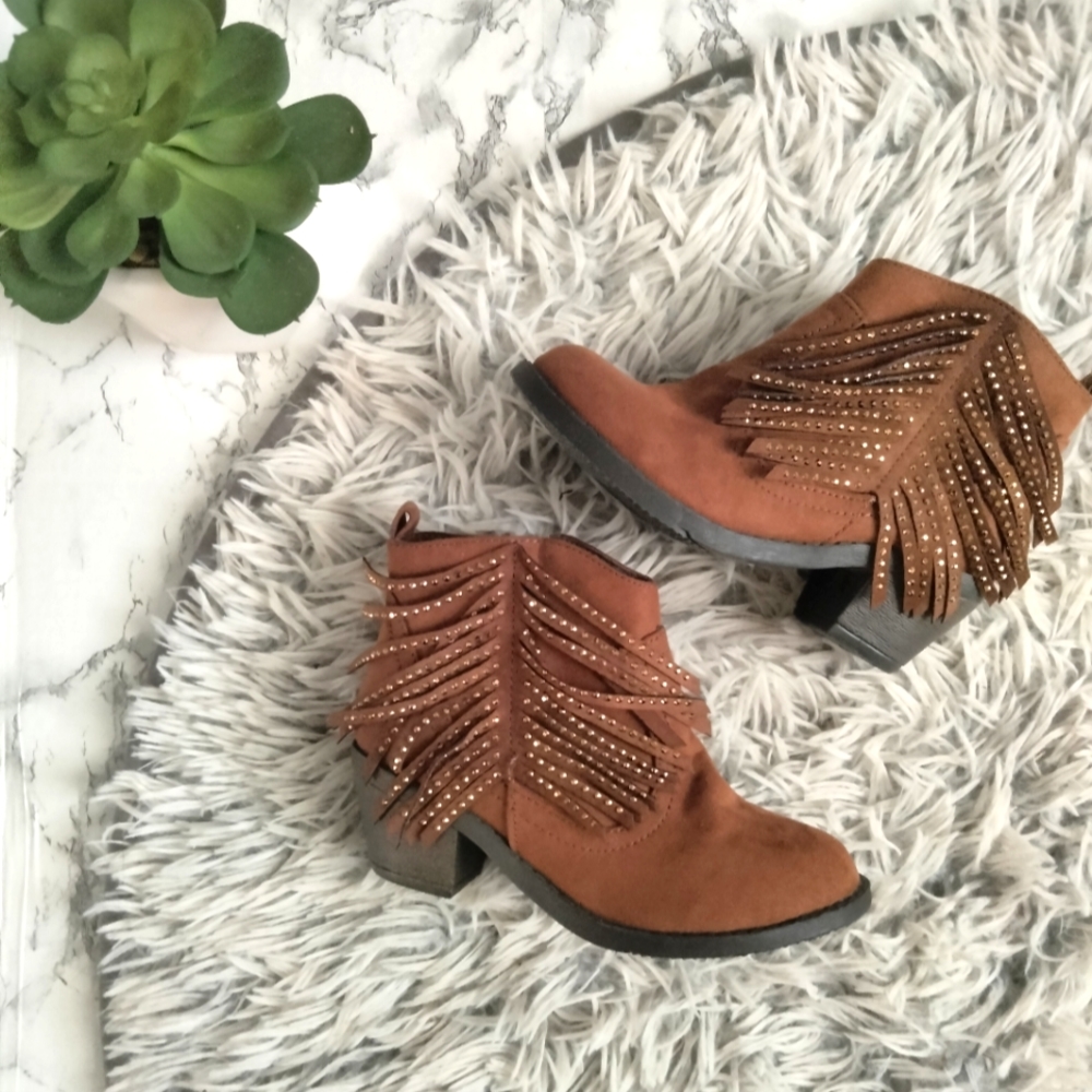 Toddler Girls Wonder Nation Fringe Booties Size 12